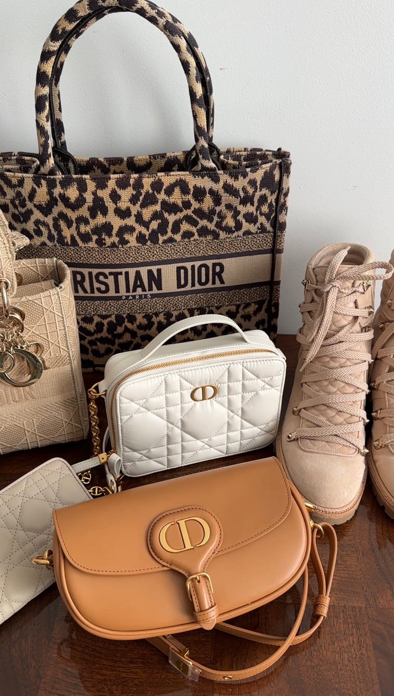 Christian Dior Medium Leopard Print Canvas Book Tote Bag - Stylish Designer Handbag for Women, Work, Travel & Everyday Use