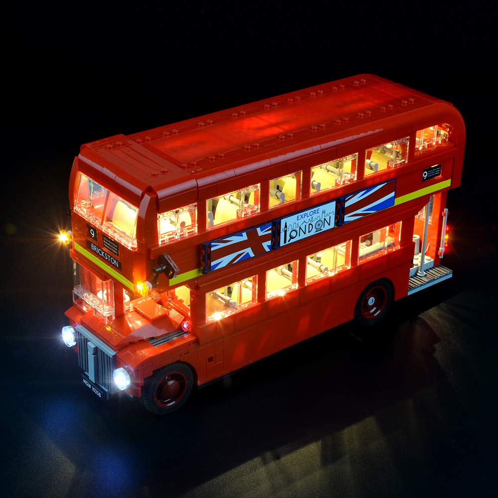 GEAMENT LED Light Kit for London Bus - Compatible with Lego Creator Expert 10258 Building Set (Model Not Included) | DIY Lighting Upgrade for Lego London Bus Display & Nighttime Showcase