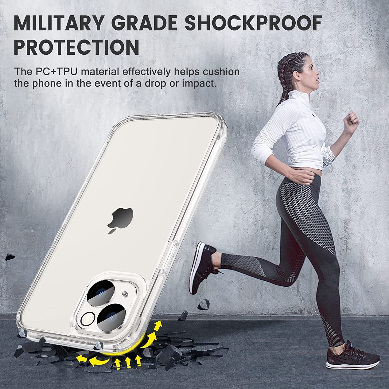 Crystal Clear Slim Fit 360° Full Body iPhone 14/13 Case with Built-in Screen Protector | Shockproof Transparent Silicone Gel Phone Cover for iPhone 14/13 (6.1 inch) | Perfect for Everyday Protection & Showcasing Your Phone Design