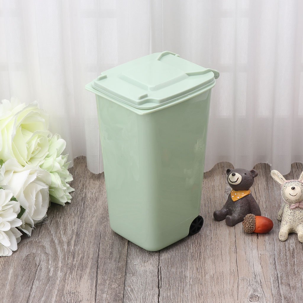 Eco-Friendly Desktop Trash Can with Pen Holder - Small Waste Bin for Office, Home & School Organization