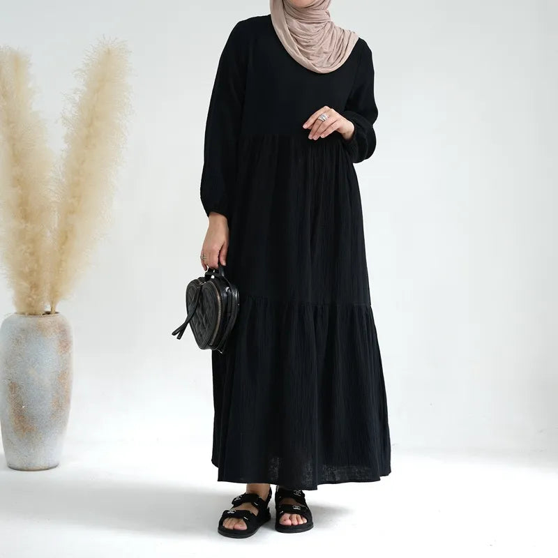 Modest Muslim Women's Winter Abaya Dress - Long Sleeve Loose Fit Prayer Dress for Hijab Fashion, Fall & Winter Wear - Perfect for Mosque, Prayer, and Special Occasions