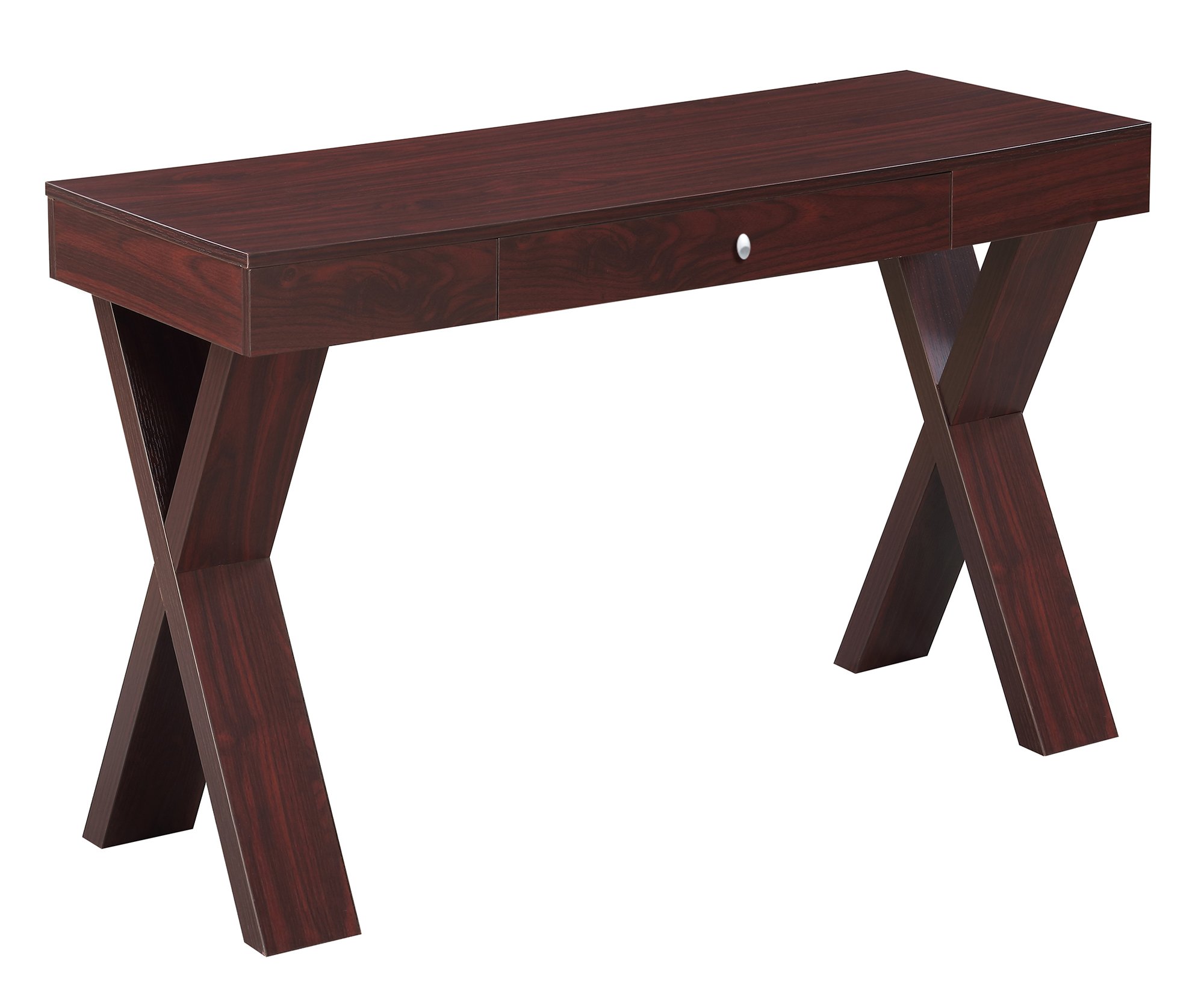 Convenience Concepts Newport 1-Drawer Mahogany Writing Desk - Compact Home Office Furniture for Small Spaces, Study Rooms & Dorm Rooms