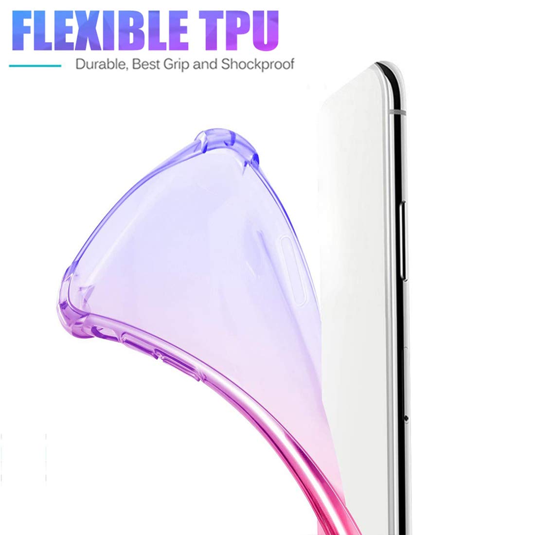 Premium Slim Clear TPU Shockproof Phone Case for iPhone 6/6s - Gradient Blue/Pink, Anti-Scratch & Protective Cover | Perfect for Everyday Use, Travel & Outdoor Activities