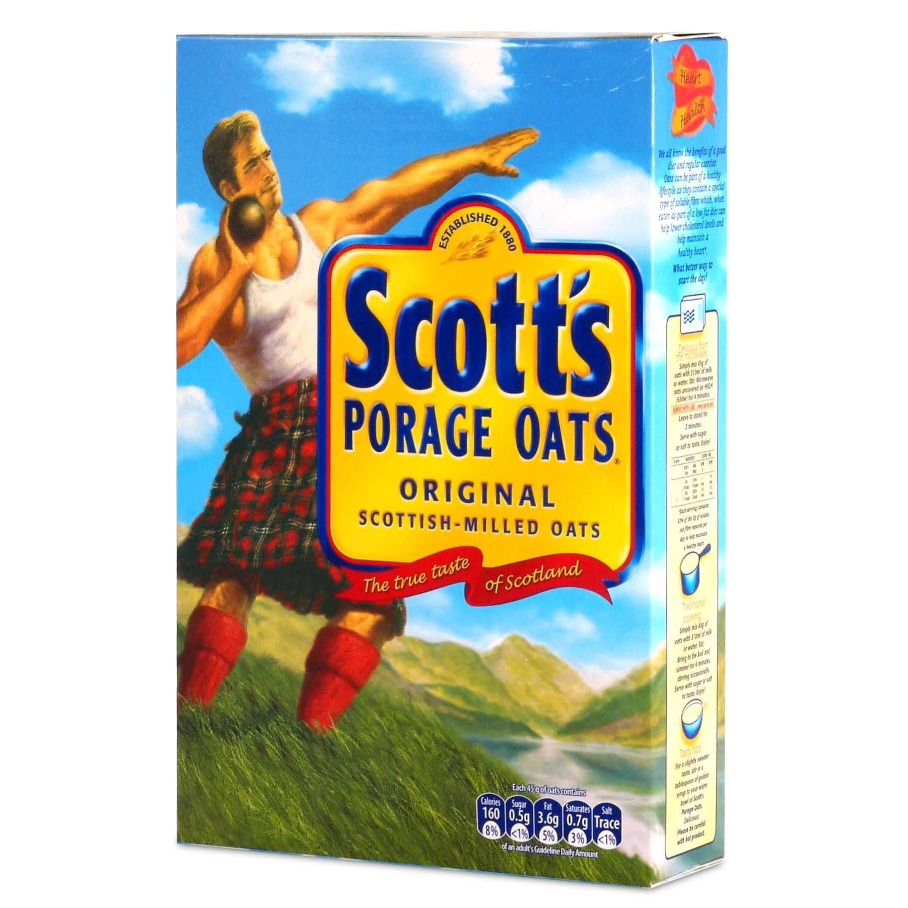 Organic Scotts Porridge Oats - 1.1 lbs (500g) - Healthy Breakfast Oatmeal for Quick Meals, Baking & Energy Boosts
