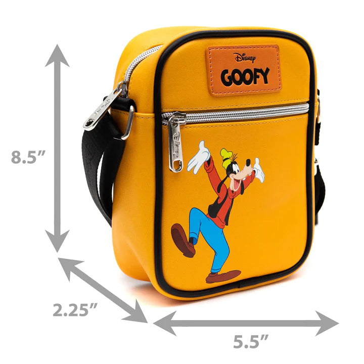 Disney Classic Goofy Deluxe Crossbody Bag with ID Card Holder - Stylish & Functional for Theme Parks, Travel & Everyday Use