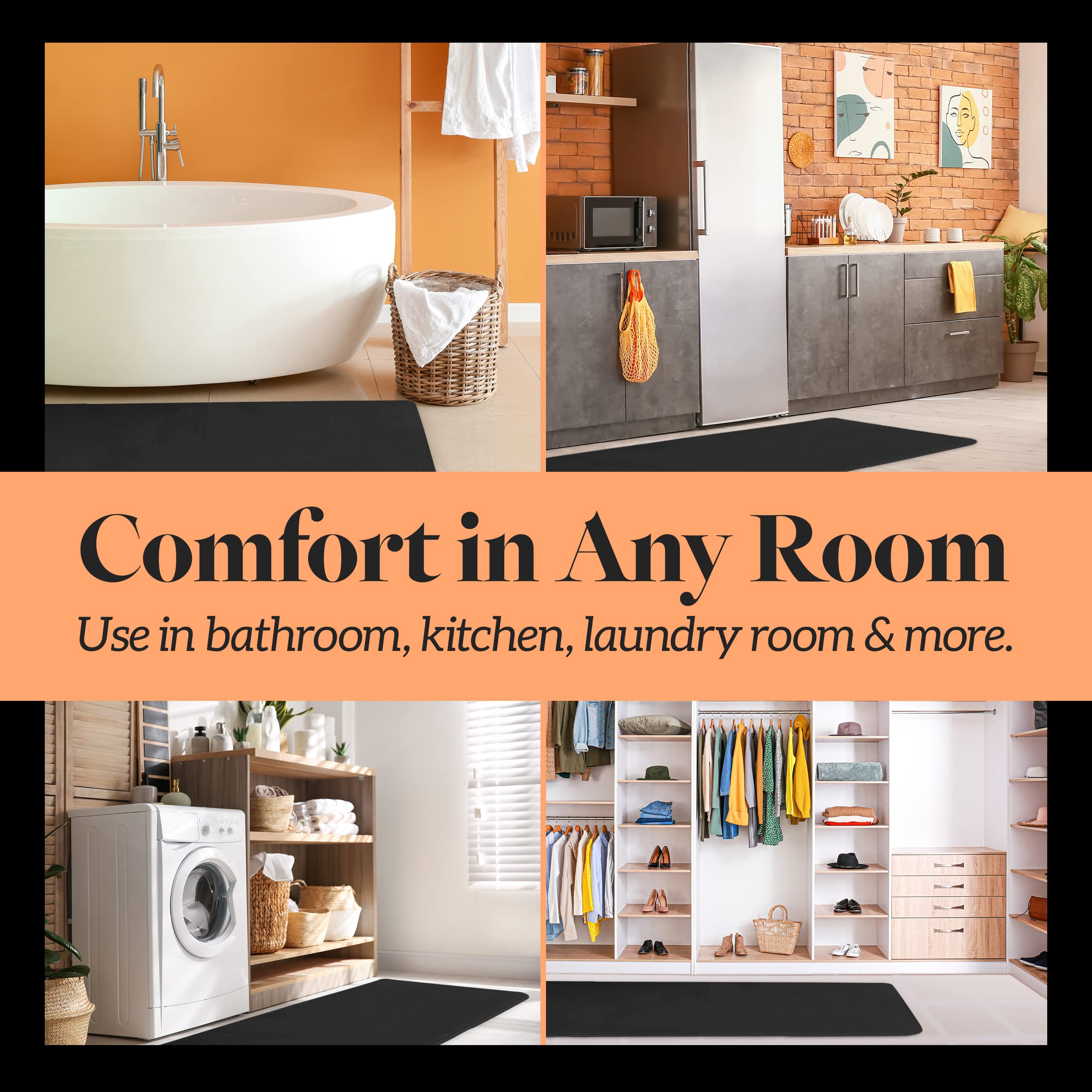 Premium Non-Slip Memory Foam Bath Mat - Ultra Absorbent Velvet Bathroom Rug (22