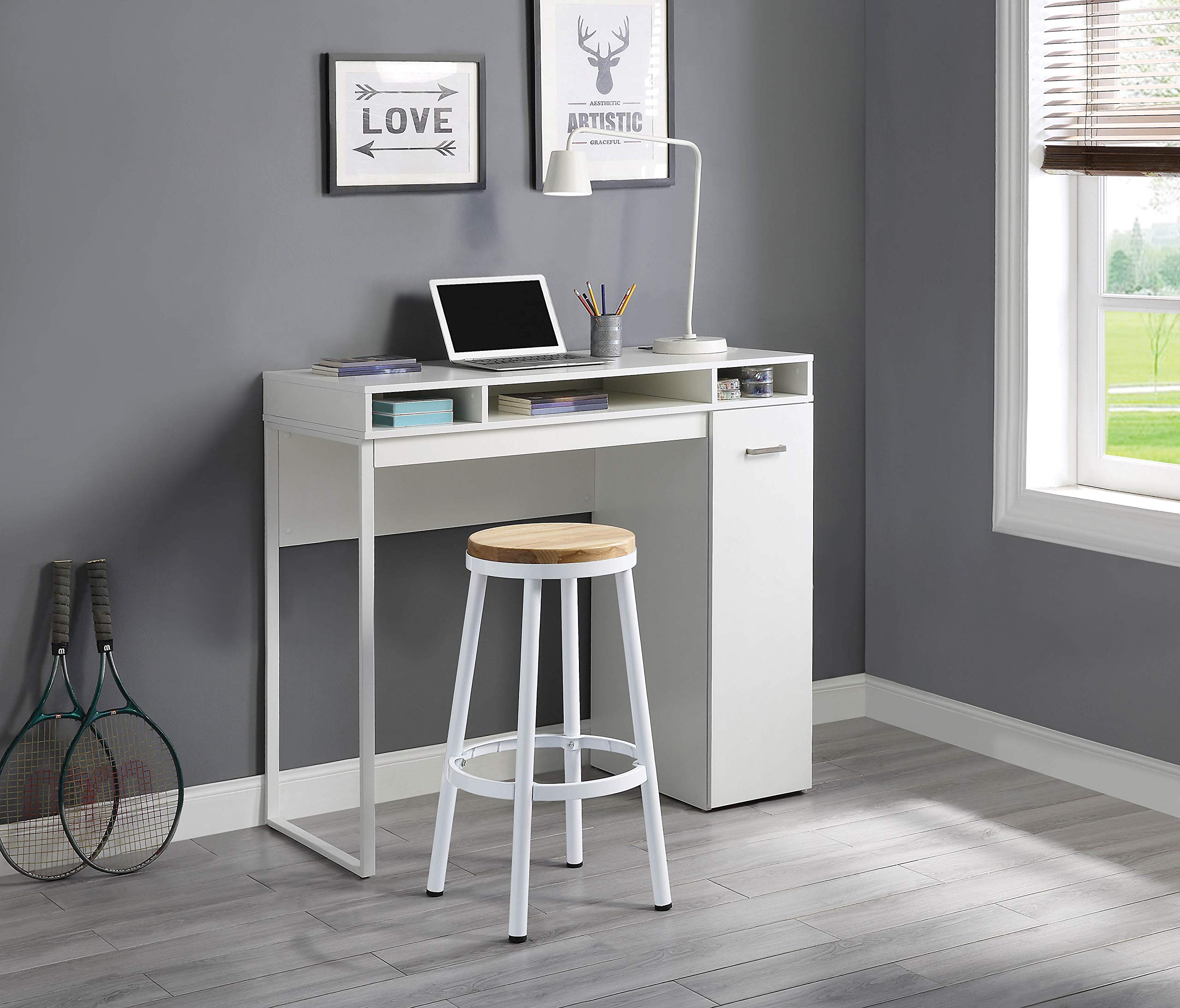 White Ravel Desk with Storage - Home Office & Study Furniture