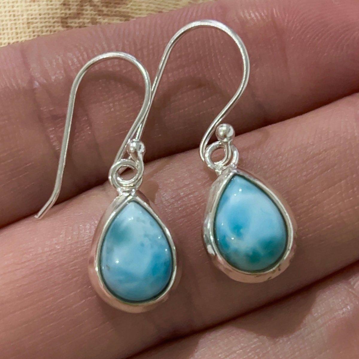 Laihas Classic Chic Small Raindrop Larimar Earrings – Dainty Handmade Jewelry for Women, Perfect for Everyday Wear & Special Occasions