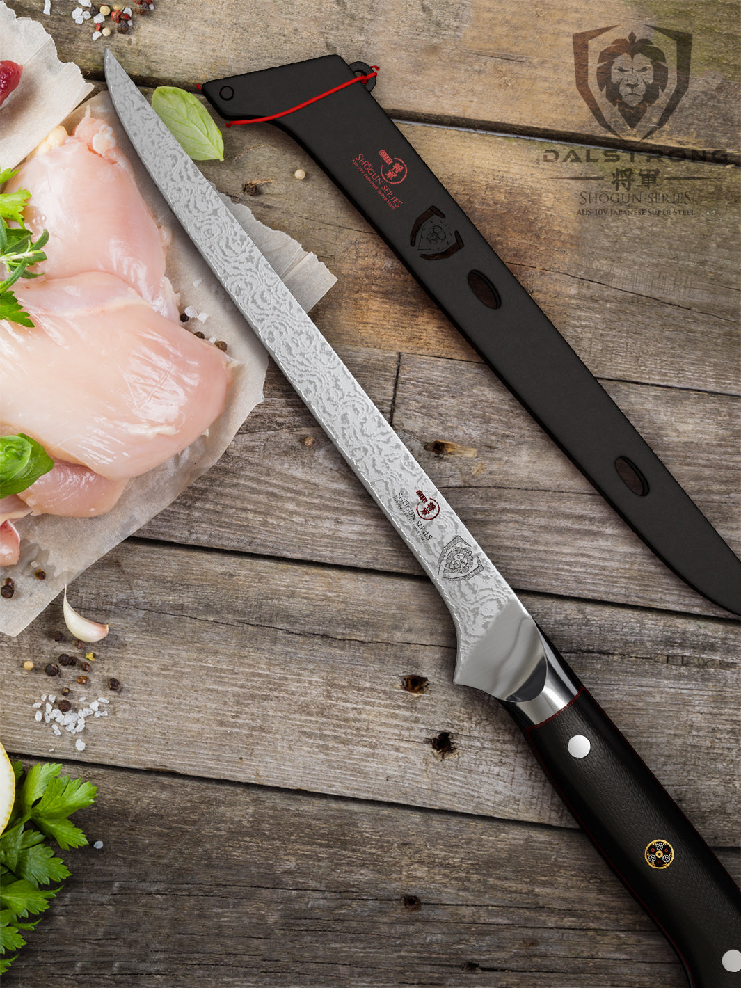 Dalstrong Shogun Series ELITE 8-Inch Boning Knife - Professional Kitchen Knife for Meat Cutting, Butchering & Food Preparation | High-Carbon Steel Blade with Ergonomic Handle