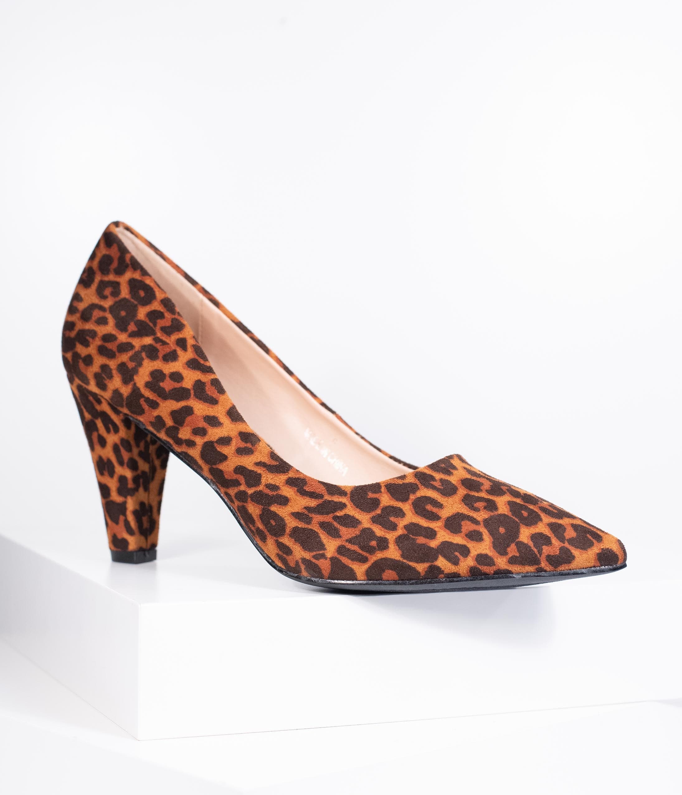 Leopard Print Suede Pointed Toe Heels for Women - Fashion High Heel Pumps for Party, Office & Evening Wear - Comfortable Dress Shoes for Night Out & Special Occasions