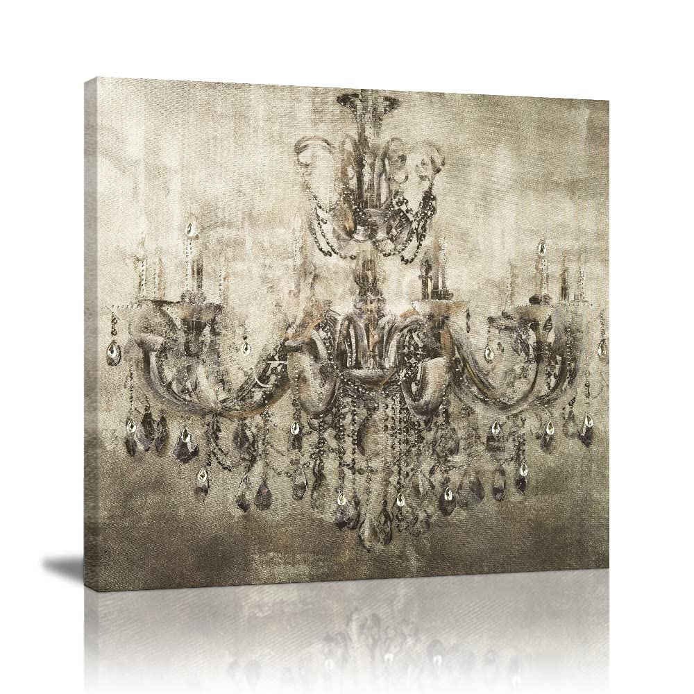 Vintage Chandelier Canvas Wall Art - Modern Painting Print for Home Decor - Perfect for Living Room, Dining Room & Bedroom Wall Decor | Elegant & Timeless Design