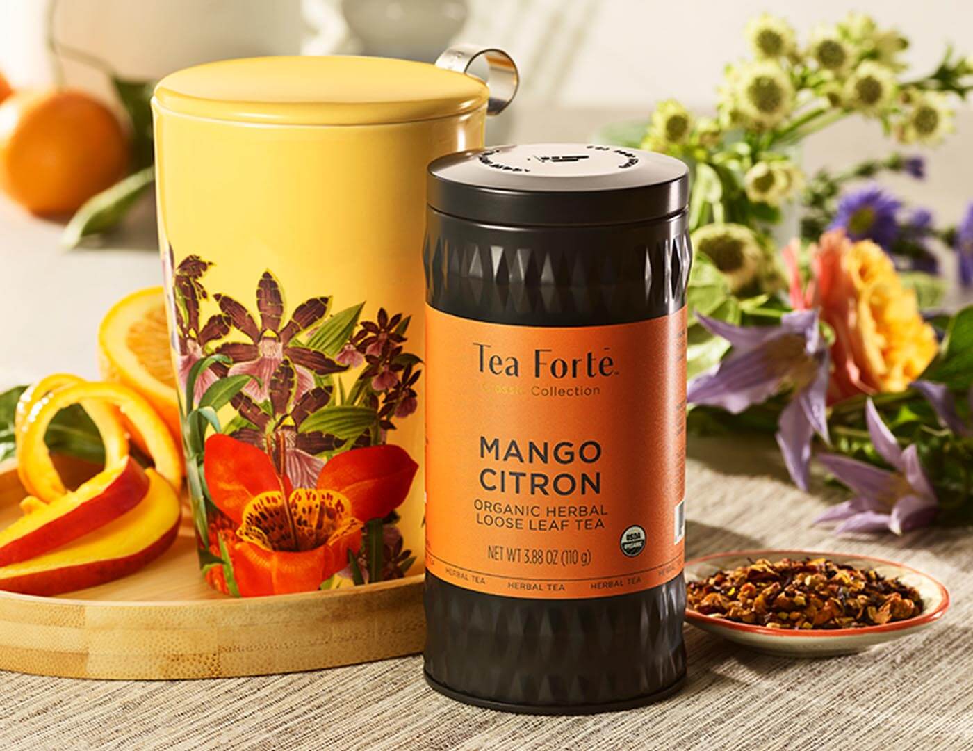 Premium Loose Leaf Tea Canisters - Airtight Mango Citron Flavor for Fresh Tea Storage | Perfect for Kitchen, Pantry & Tea Gift Sets