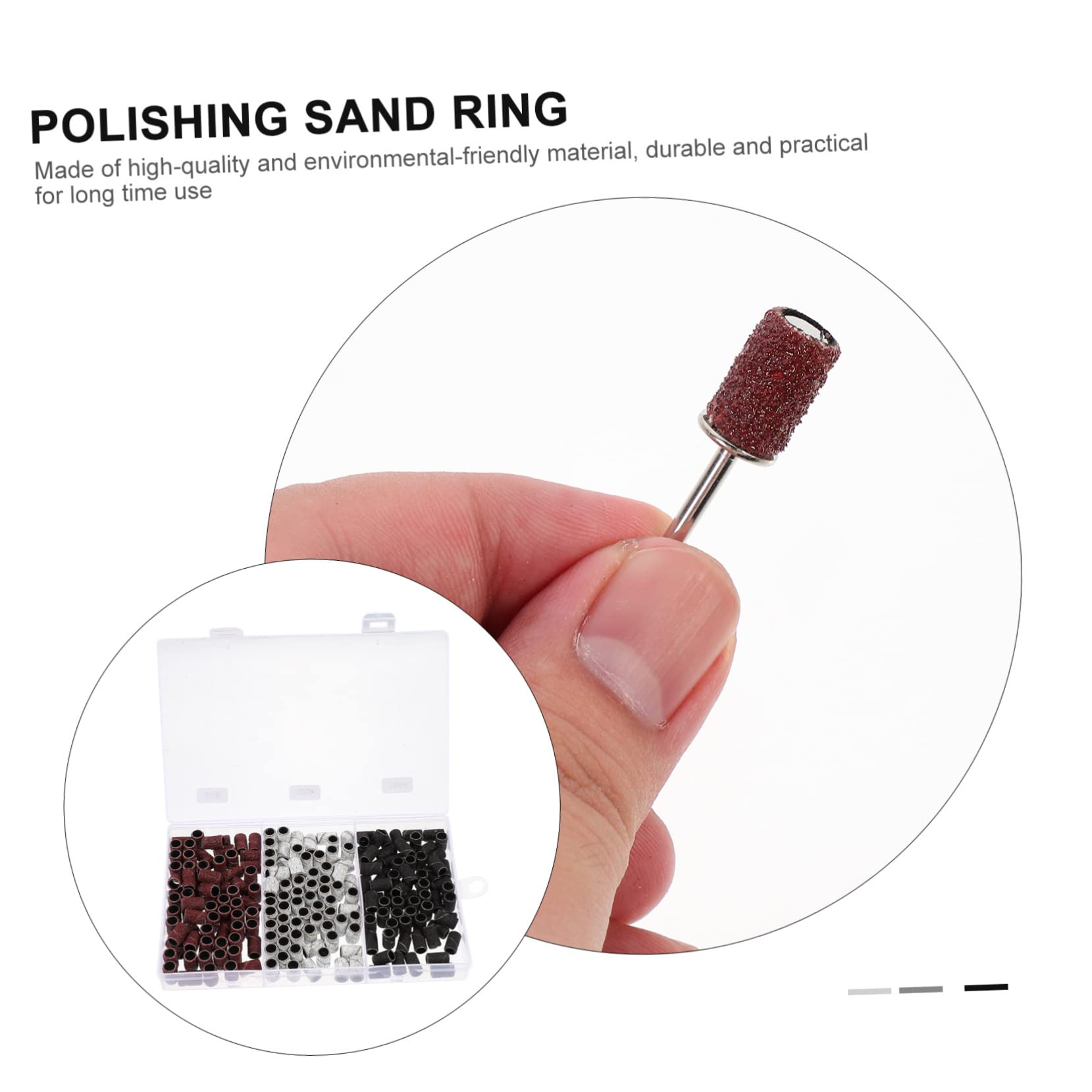 Minkissy 210 Pcs Nail Ring Set - Professional Manicure Grinding Tools & Sanding Bands for Nail Drill Machine | Perfect for Salon, Home Use & DIY Nail Art