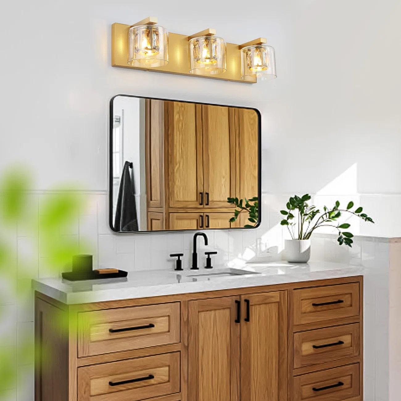 Kolt Modern 3-Light Bathroom Vanity Light Fixture - Brushed Nickel Finish for Bathroom, Powder Room & Dressing Area Lighting