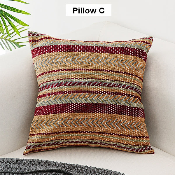 Bohemian Geometric Chenille Throw Pillow for Couch - Soft Decorative Sofa Pillows for Living Room, Bedroom - Perfect for Home Decor and Cozy Comfort
