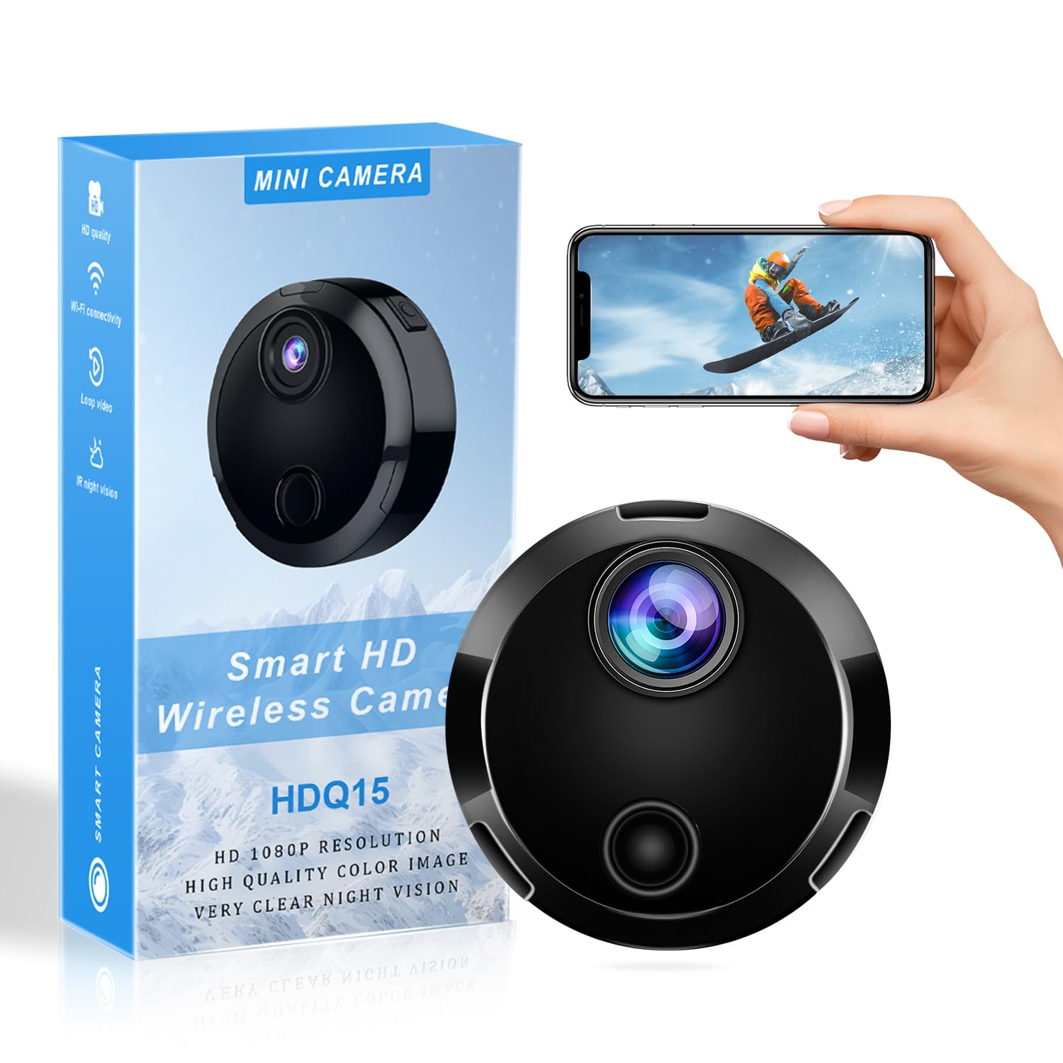 Hidden Spy Camera with Motion Detection & Night Vision - 1080P WiFi Wireless Mini Surveillance Camera for Indoor Use - Nanny Cam, Pet Monitor, Baby Camera with Mobile App - Perfect for Home Security, Office Monitoring & Elderly Care