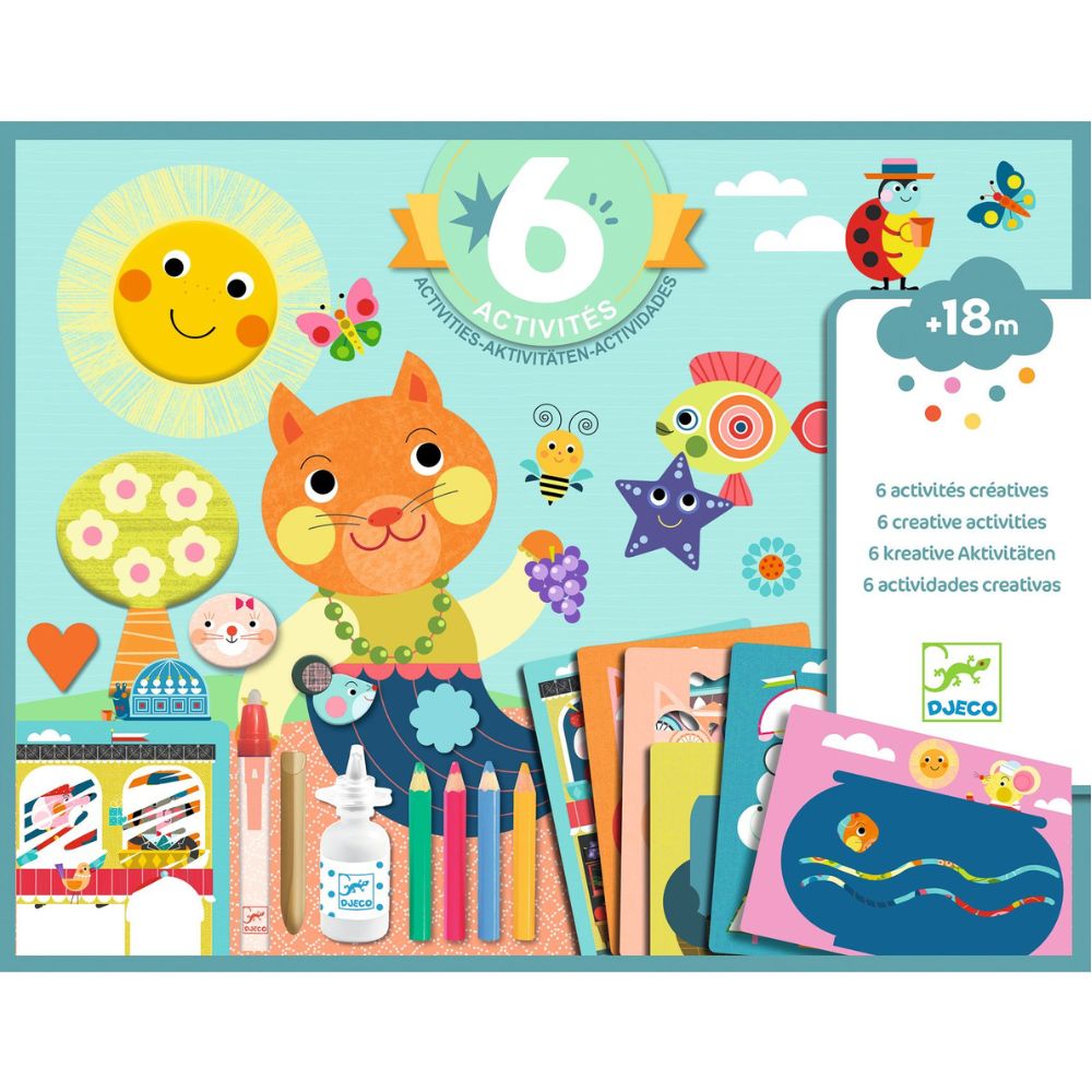 DJECO Multi-Activity Kit - The Cat and His Friends for Toddlers 18 Months+ | Early Learning & Creative Play for Kids