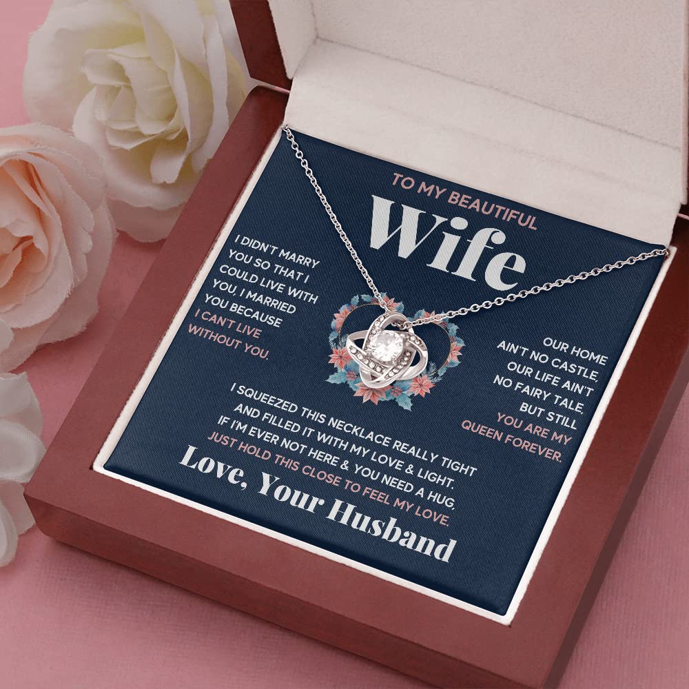 Personalized Romantic Necklace for Wife - Custom Engraved Jewelry Gift for Birthday, Valentine's Day & Anniversary | Heart Pendant with 
