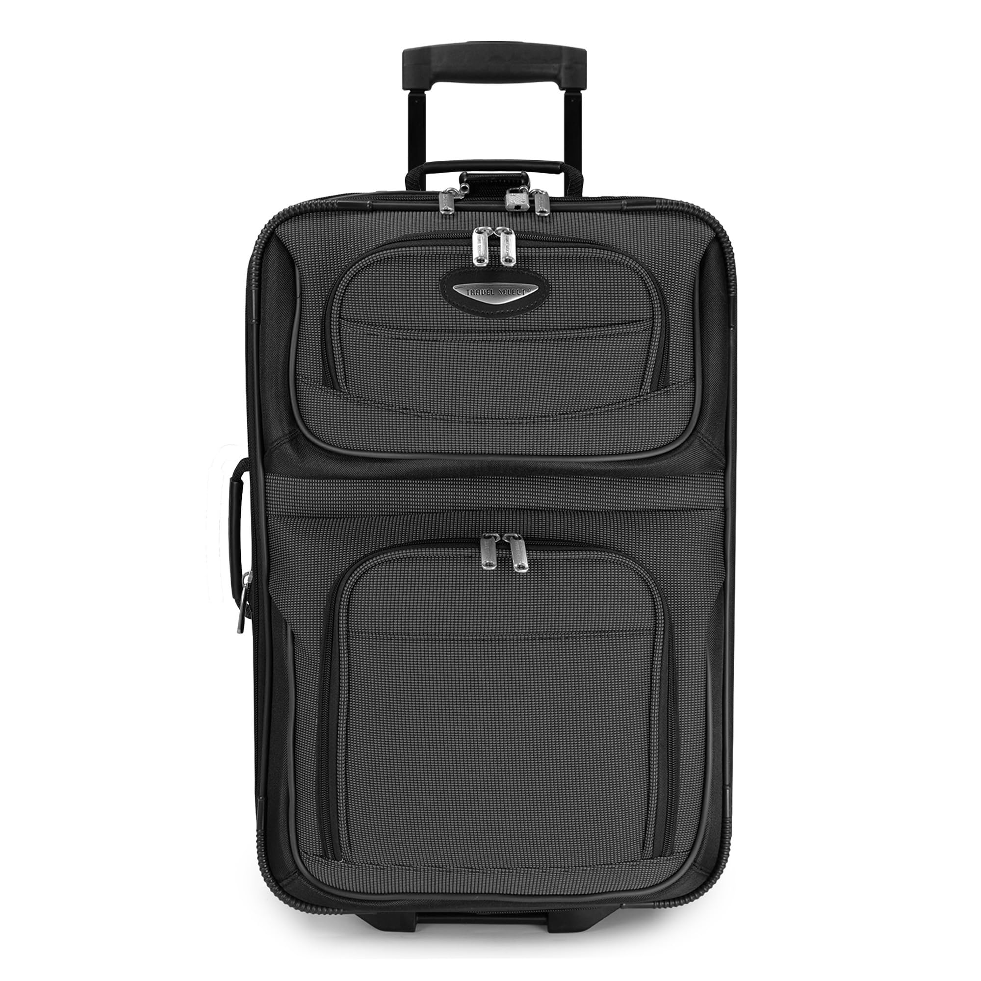 Travel Select Amsterdam Softside Expandable Carry-On Luggage 21 Inch - TSA Approved Lightweight Suitcase with Spinner Wheels (Gray) - Perfect for Air Travel, Business Trips & Weekend Getaways