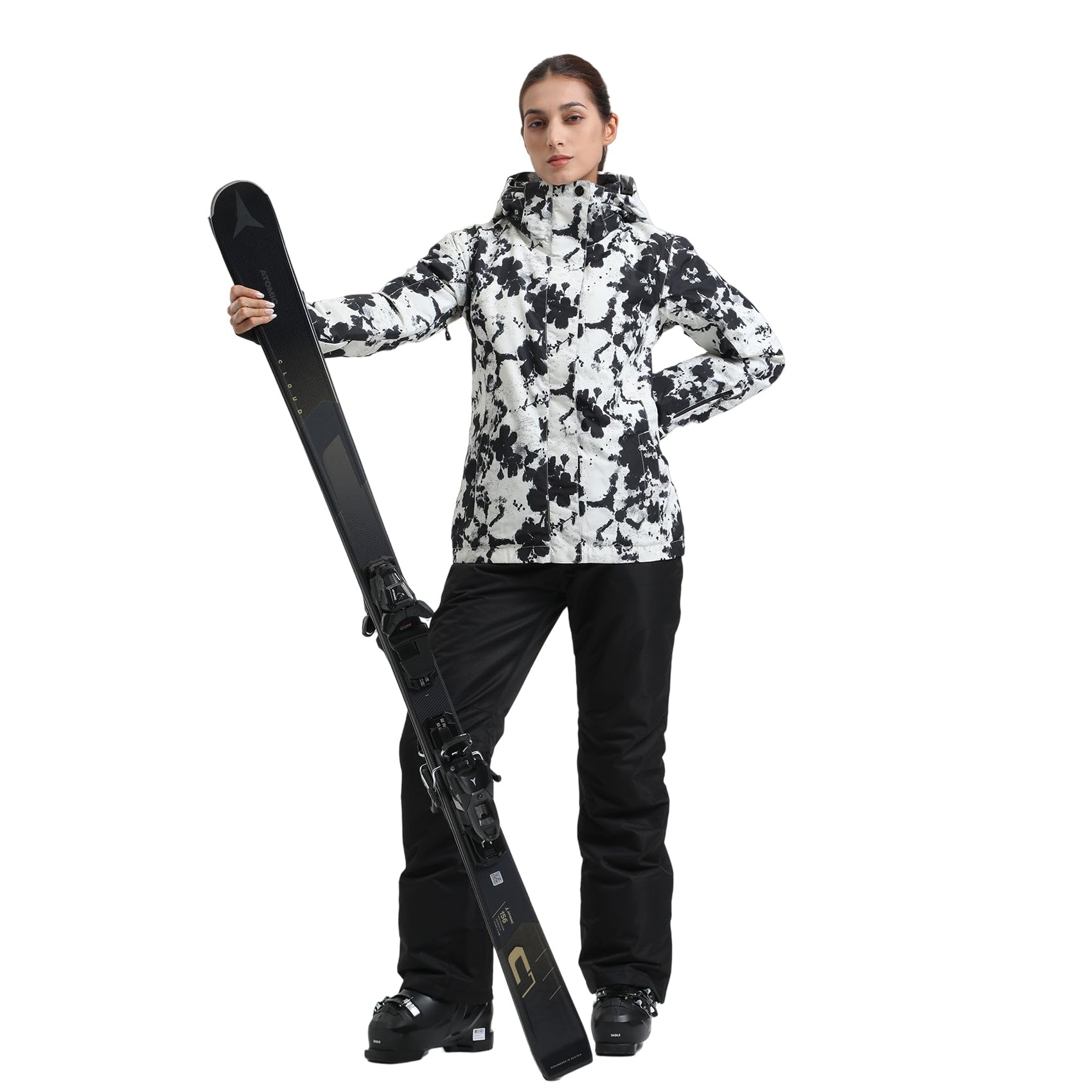 GSOU SNOW Women's Waterproof Ski Jacket & Pants Set - Windproof Snowboarding Suit with Hood for Winter Sports & Outdoor Activities