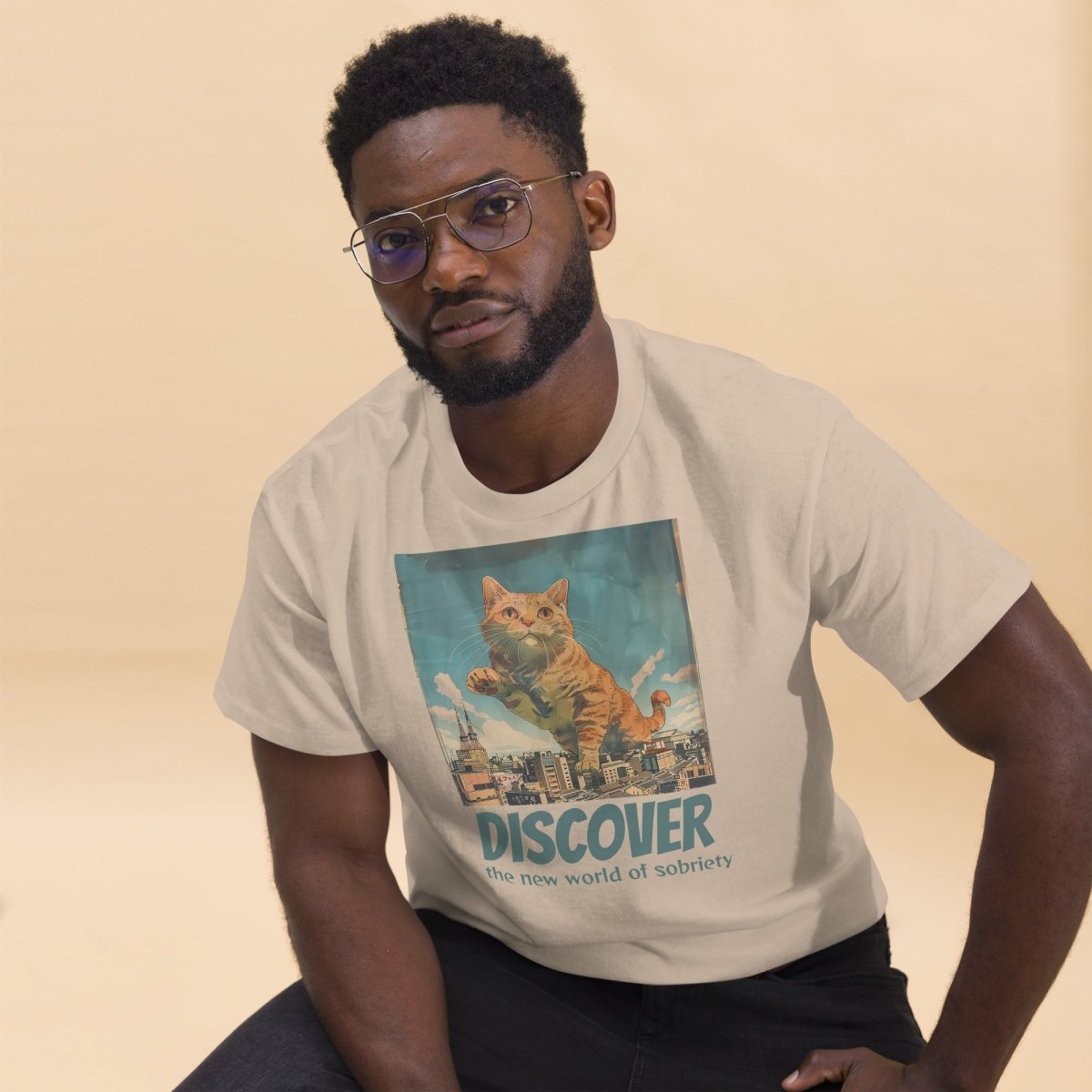 Giant Steps to Sobriety Men's Classic T-Shirt - Sobervation Explorers Edition | Motivational Recovery Apparel for AA Meetings & Sober Living