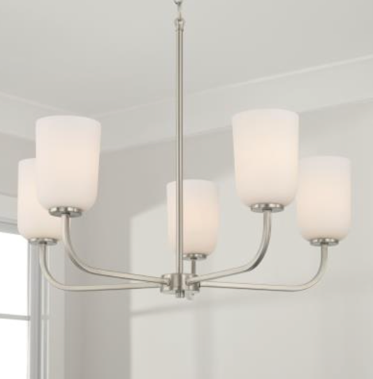 Terrah 5-Light Modern Chandelier - Elegant Crystal Ceiling Light Fixture for Dining Room, Living Room & Bedroom - Perfect for Home Decor & Interior Design