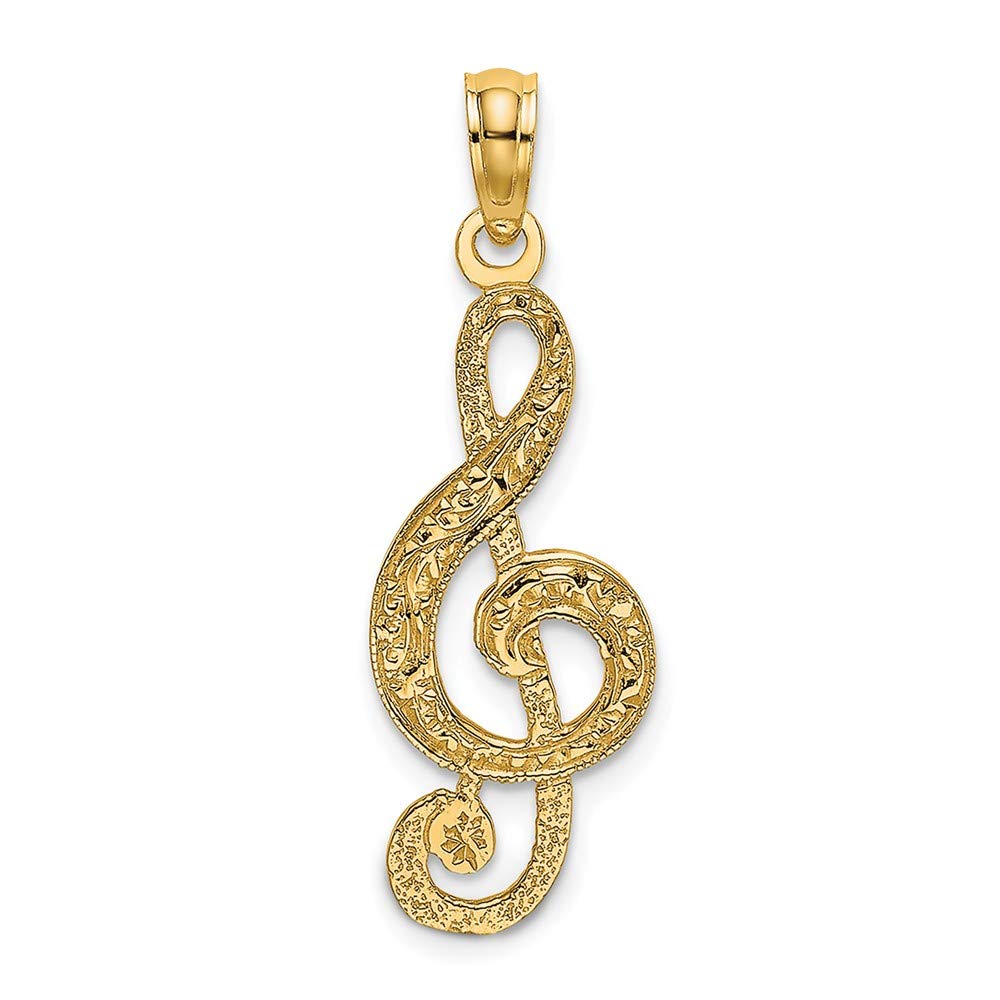 14K Yellow Gold Music Note Charm Pendant - Elegant & Dainty Jewelry Gift for Women - Perfect for Necklaces, Bracelets & Special Occasions