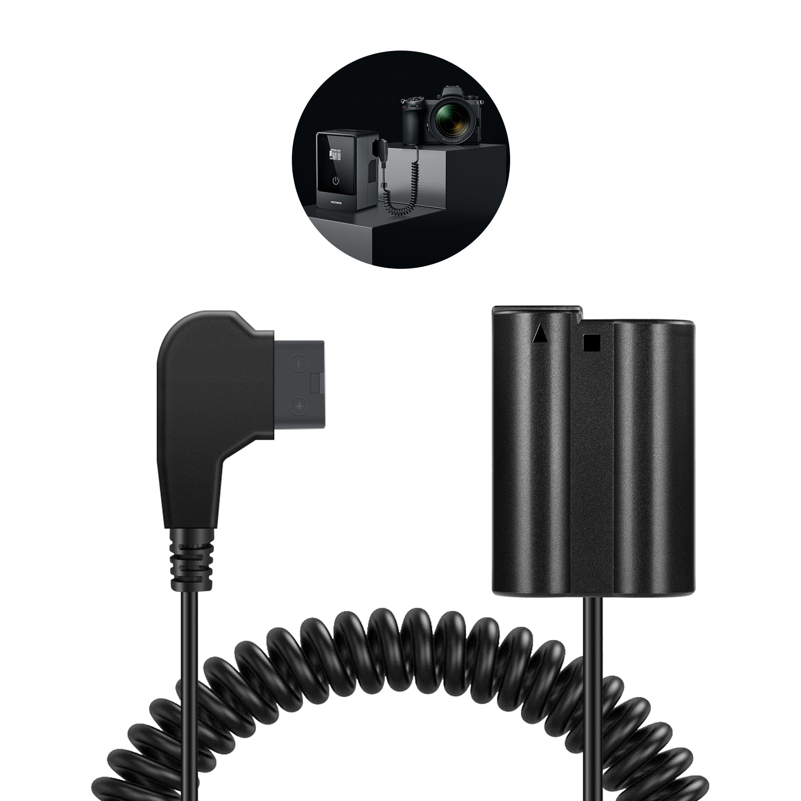 NEEWER VP EP5B Dummy Battery - EN-EL15 to D-Tap Power Adapter for Sony Cameras | Perfect for Outdoor Photography & Video Shooting