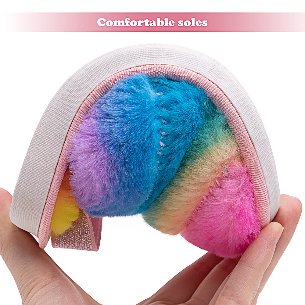 Kids Fluffy Fuzzy Slippers - Soft Faux Fur Open-Toe House Shoes for Boys & Girls | Non-Slip Slides with Adjustable Strap | Perfect for Indoor Play, Lounge & Home Comfort