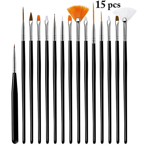 Anjetan 15PCS Professional Nail Art Pen Set - Dotting Tools & Brushes for Acrylic Nails, Gel Polish, Manicure & Nail Design | Perfect for Home Salon, DIY Nail Art & Professional Use