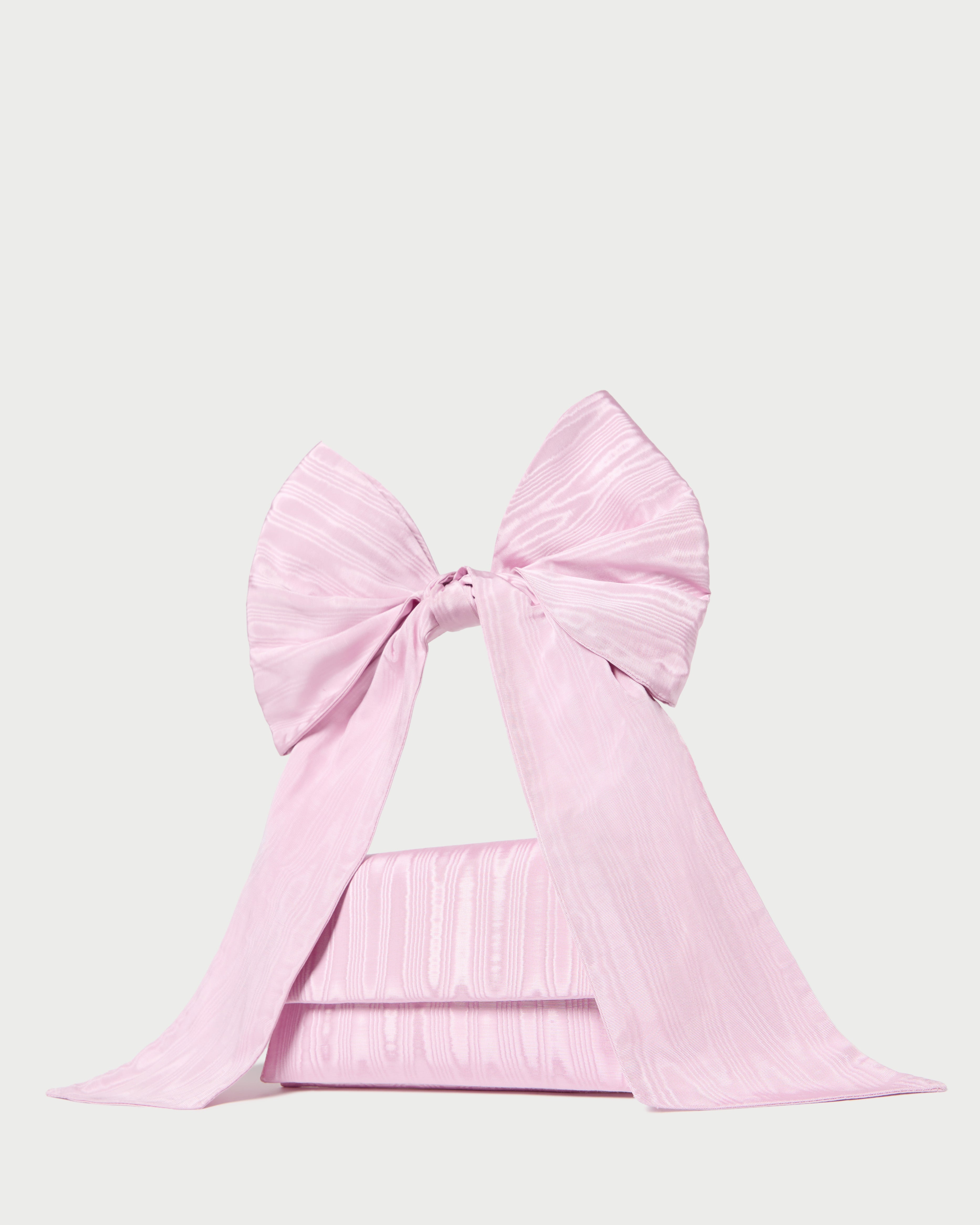 Ramona Pink Moiré Bow Bag - Elegant Women's Handbag for Parties, Weddings & Special Occasions | Fashionable Crossbody Purse with Adjustable Strap