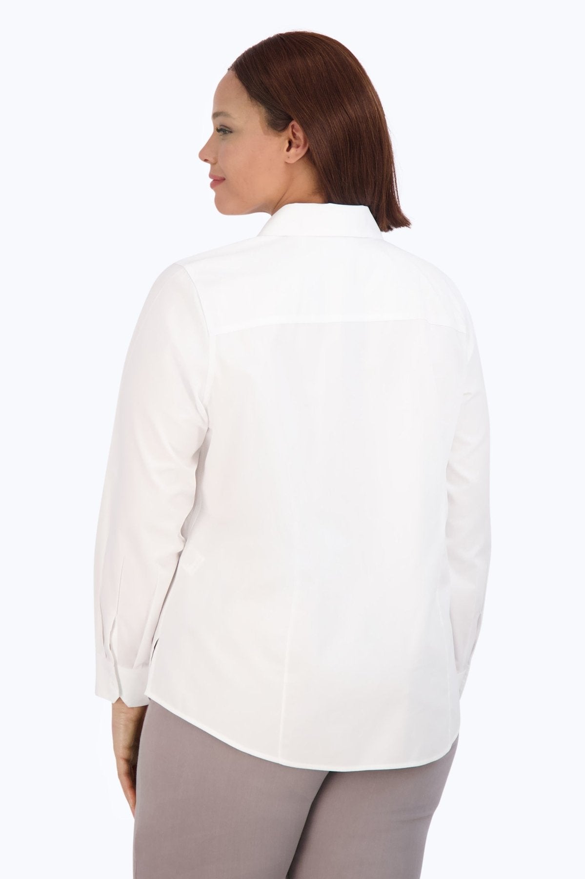 Dianna Plus No Iron Pinpoint Long Sleeve Shirt - Wrinkle-Free Business Casual Shirt for Women | Perfect for Office Work, Meetings & Professional Events