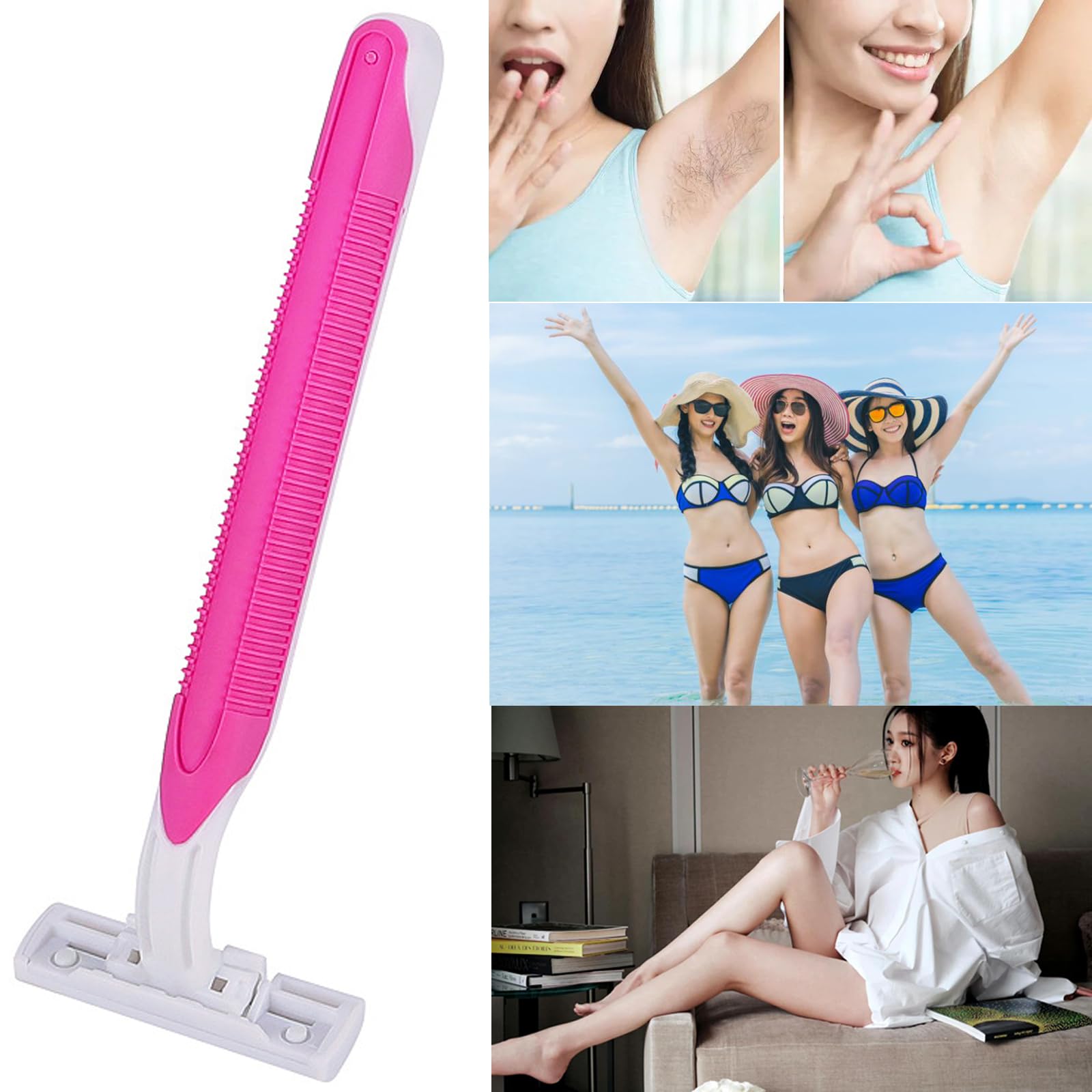 4-Piece Disposable Razors with 3 Blades - Smooth Shave for Men & Women - Travel-Friendly Grooming Kit for Home, Gym, or On-The-Go Shaving
