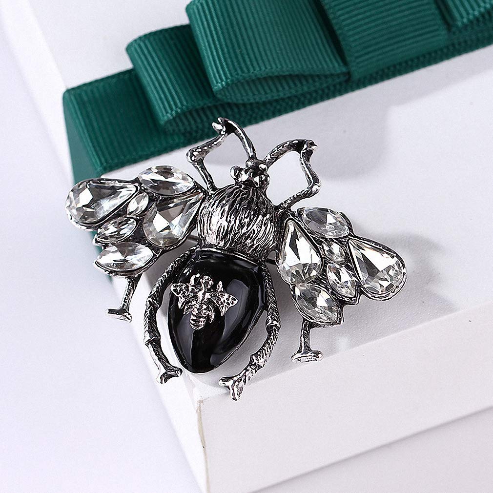 Bee Brooch Pin - Red Enamel Honeybee Jewelry for Women & Hijab