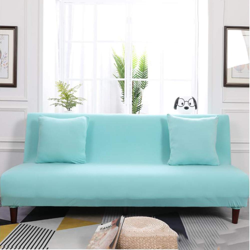 Nileco Stretch Sofa Slipcover for Armless Loveseats 145-185cm (57-73 Inch) - Soft Elastic Furniture Protector Couch Cover for Pets & Kids - Sky Blue Home Decor - Perfect for Living Room, Bedroom & Apartment