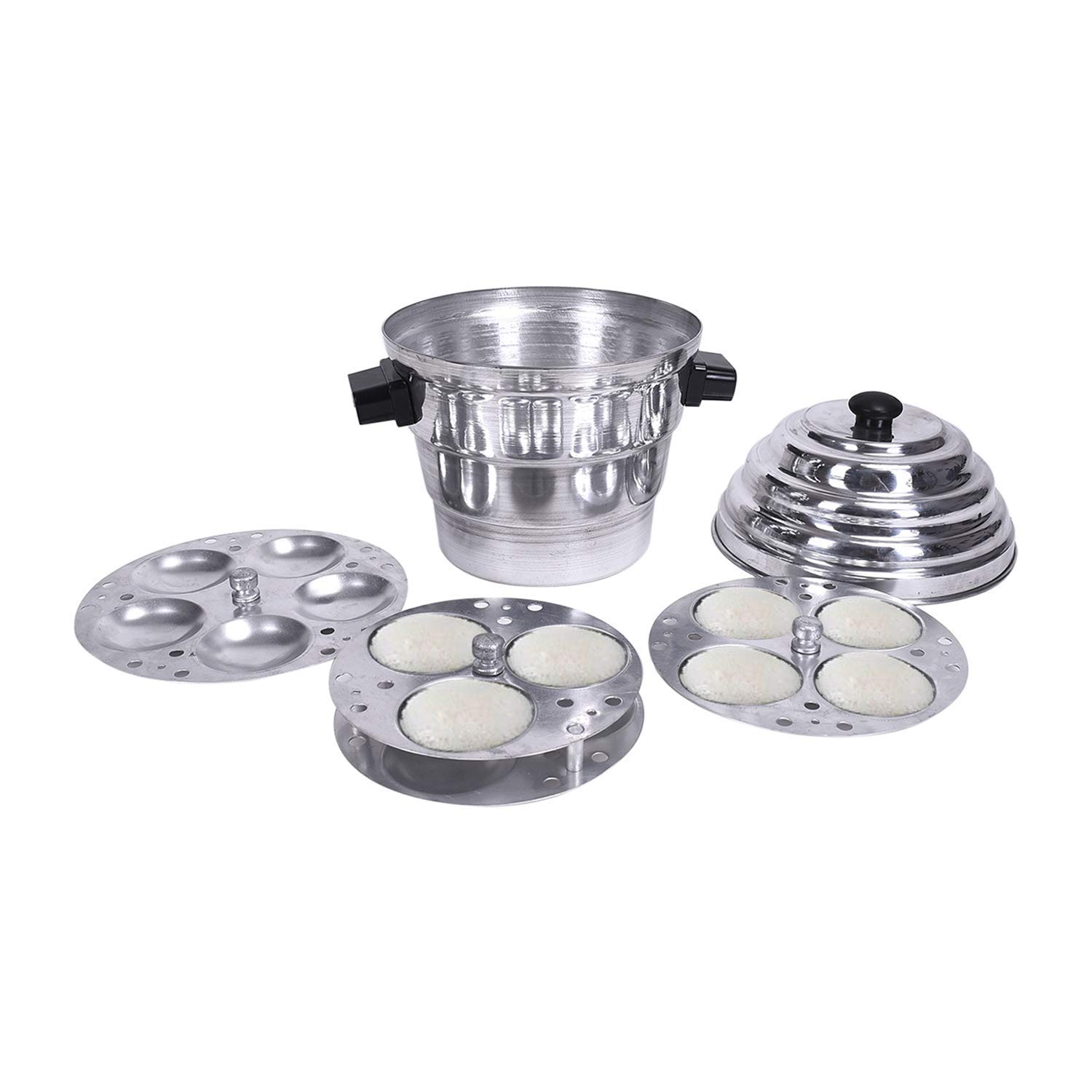 Premium RR Kitchen Idli-Dhokla Maker - 15 Idli Capacity with 4 Idli Plates, 2 Dhokla Plates & 1 Patra Plate - Durable Aluminum Cooker for Indian Breakfast & Snacks - Perfect for Home Cooking, Parties & Traditional Meals