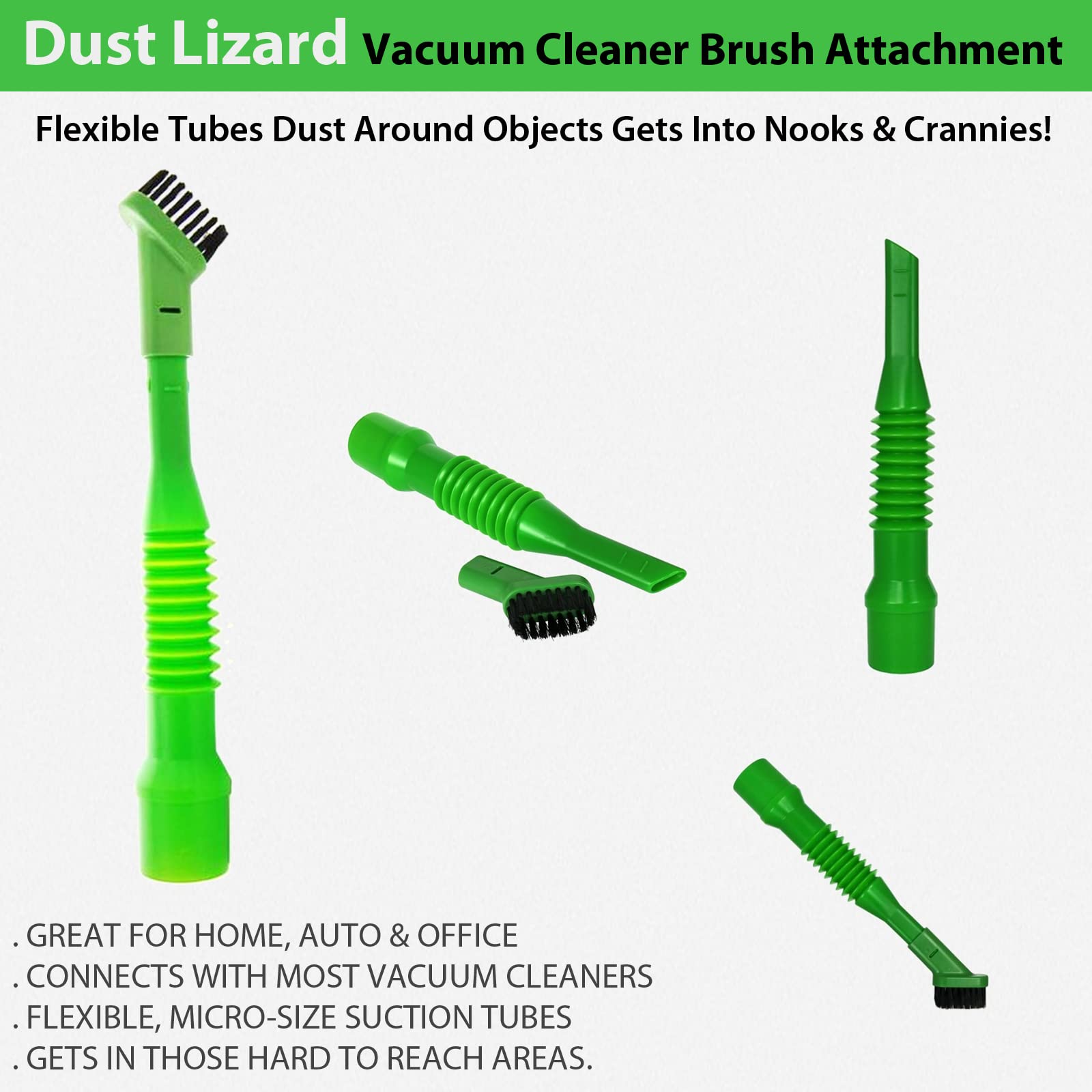 Universal Vacuum Cleaner Brush Attachment - Fits Most Vacuums for Dust & Dirt Removal - As Seen on TV - Perfect for Carpets, Upholstery & Pet Hair Cleaning