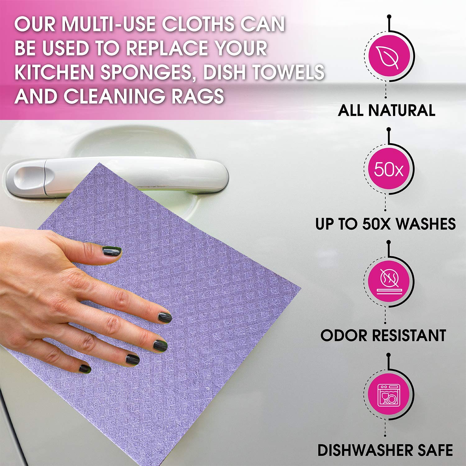 Eco-Friendly Swedish Dishcloths Set – Super Absorbent Reusable Kitchen Towels & Sponge Cloths for Washing Dishes, Cleaning Countertops – Perfect for Sustainable Home, RV, Camping & Office Use