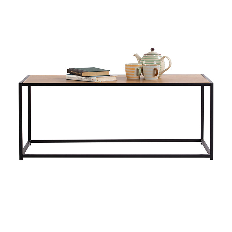 BRADFORD 100cm Coffee Table - Natural & Black Finish Modern Living Room Furniture for Small Spaces & Apartments