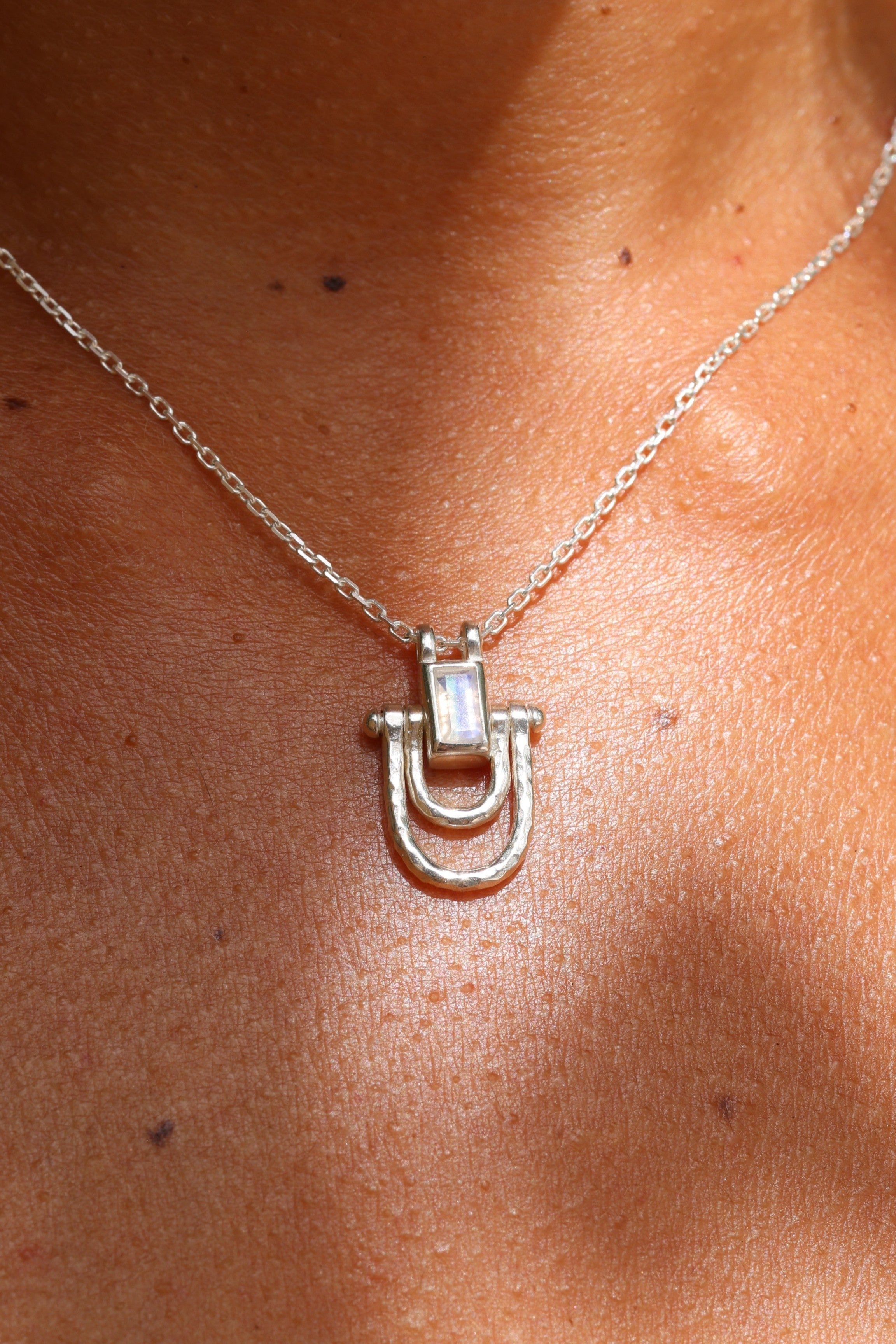 Allegra Moonstone Silver Necklace for Women - Elegant Sterling Silver Pendant Jewelry Gift for Birthday, Anniversary & Special Occasions