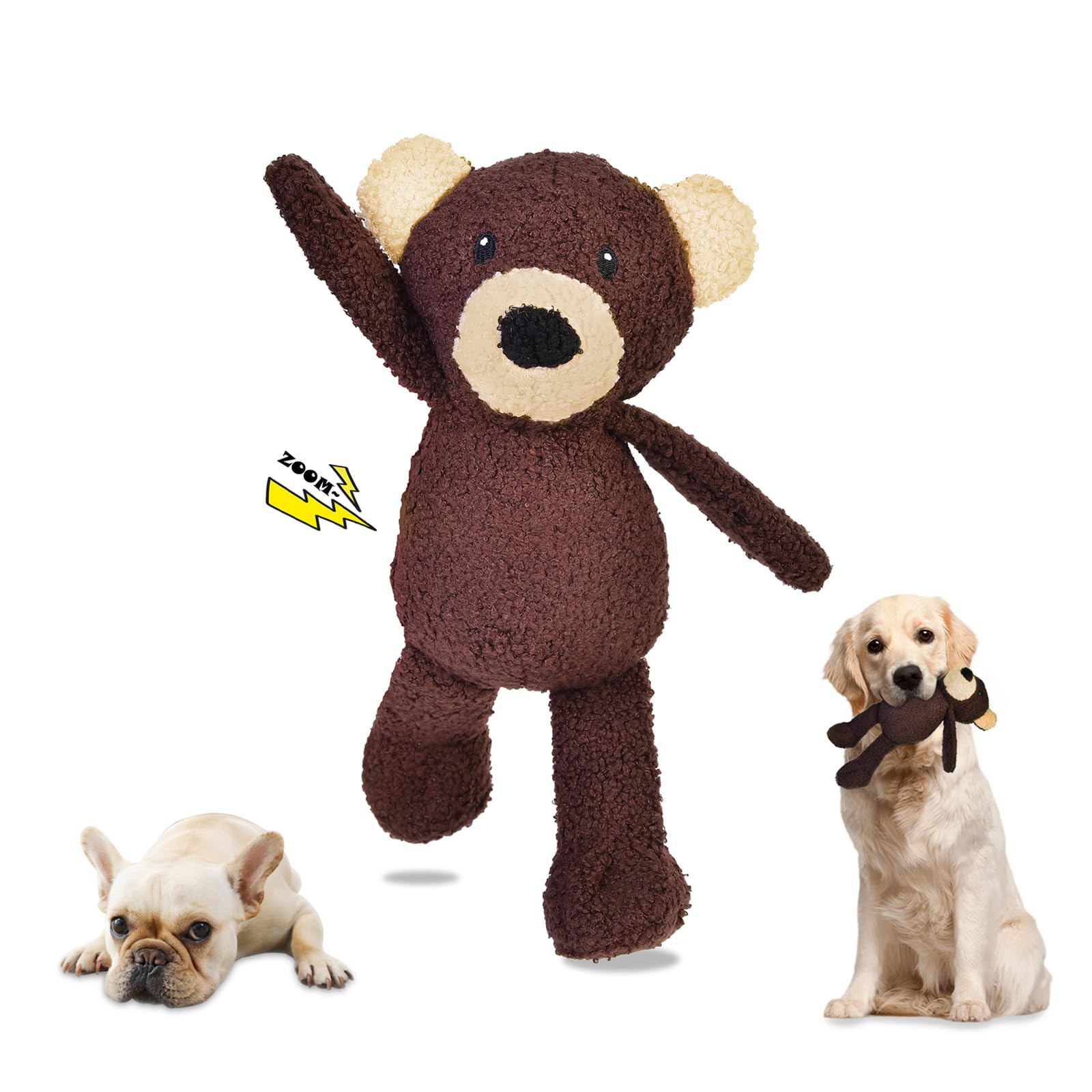 3-Layer Stuffed Squeaky Dog Toys for Small, Medium & Large Dogs - Soft Plush Chew Toys for Puppies & Adult Dogs - Bear Design for Teething & Playtime - Perfect for Indoor & Outdoor Fun