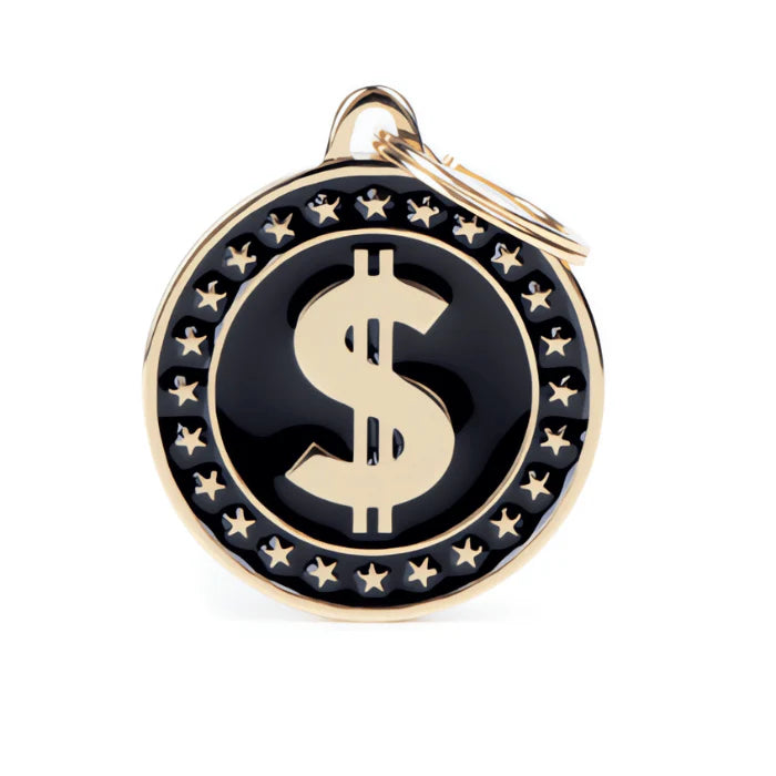 Custom Engraved Dollar-Shaped Dog ID Tag - Personalized Pet Name & Phone Number - Durable Stainless Steel Pet Tag for Dogs & Cats - Perfect for Travel, Grooming & Daily Safety