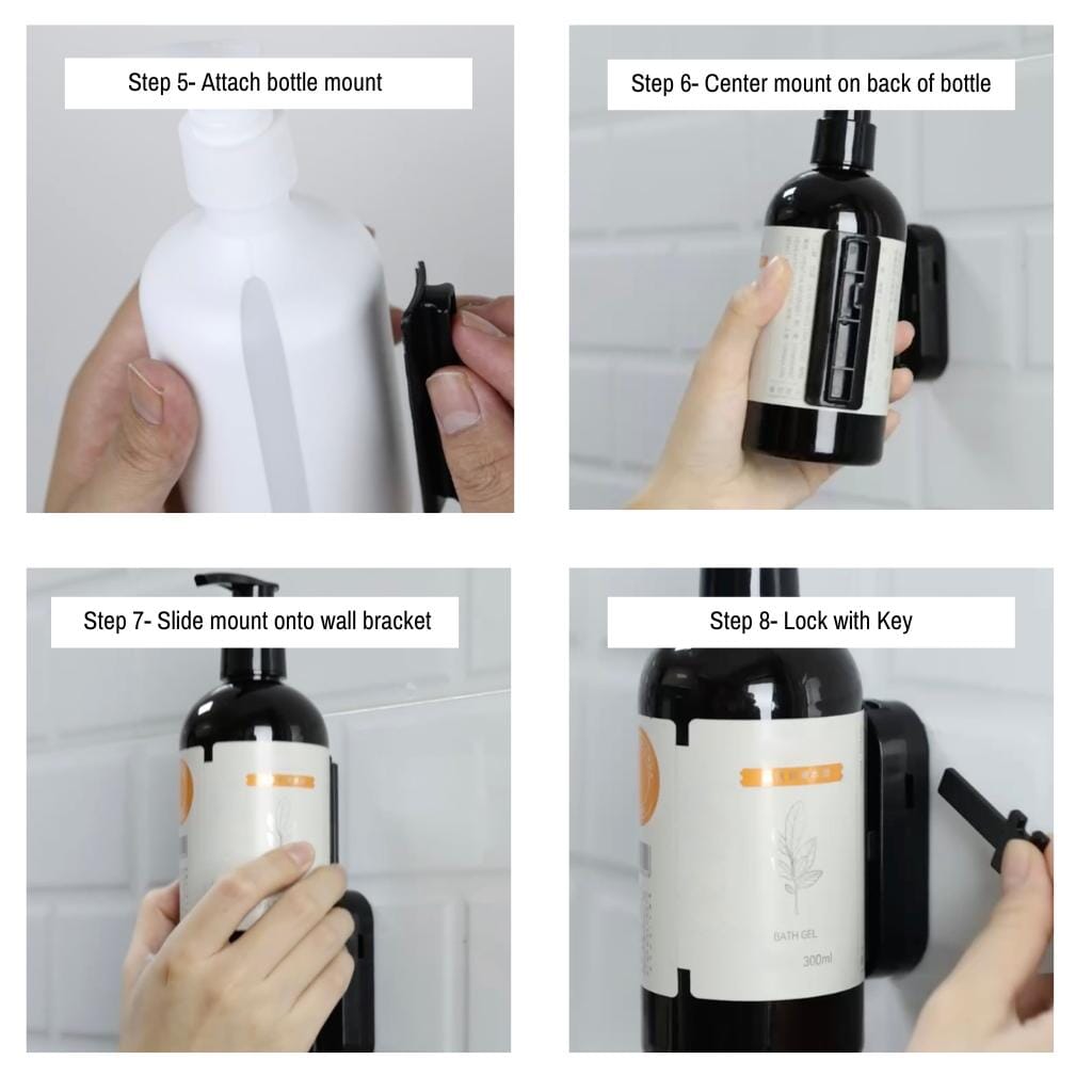 3-Pack No-Drill Shower Wall Mount Dispenser - Self-Adhesive Bathroom Organizer for Shampoo, Soap & Beauty Products | Space-Saving Storage Solution for Showers, Bathrooms & RVs