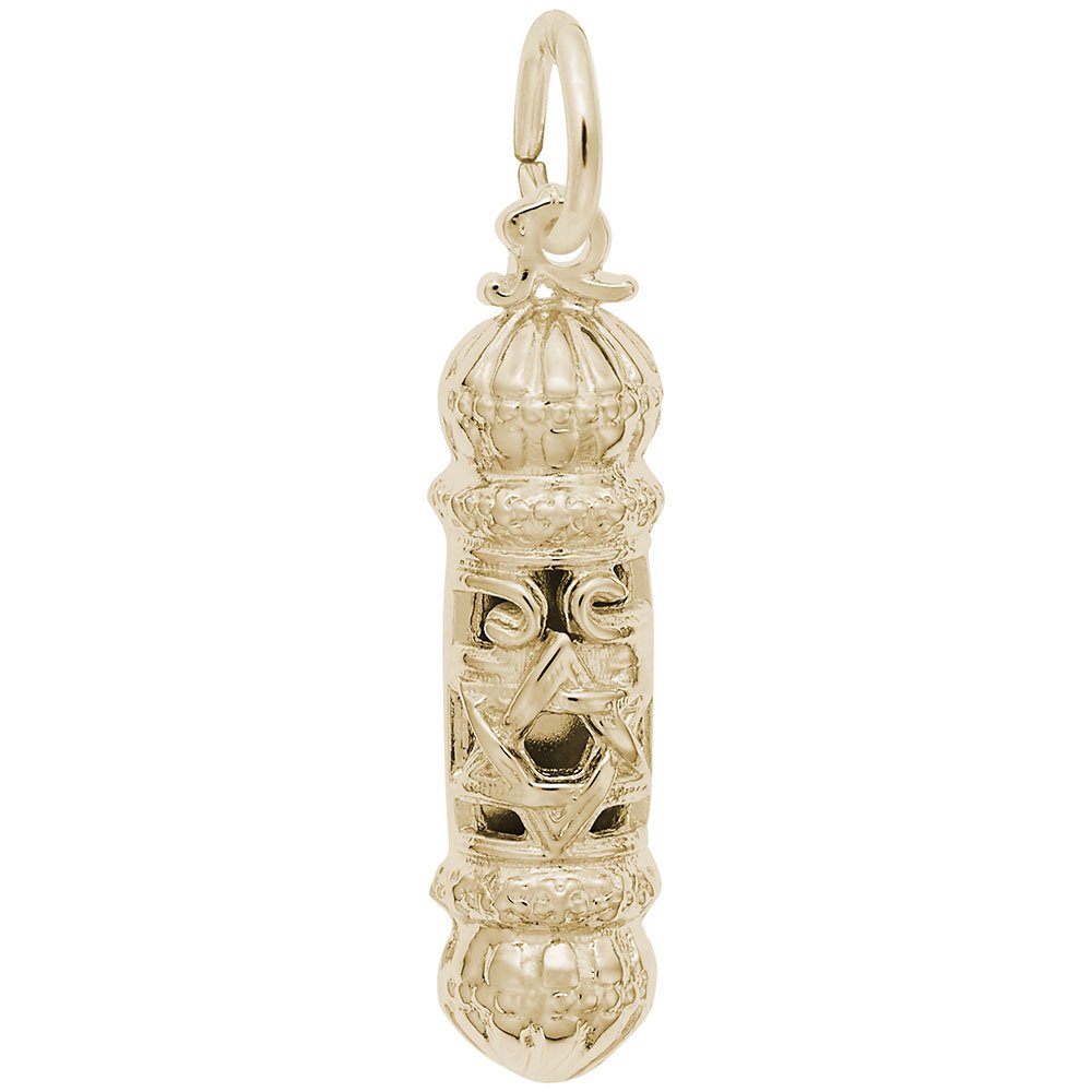 Rembrandt Charms Mezuzah Pendant - 14K Gold or Sterling Silver Jewelry for Jewish Faith & Home Blessing - Perfect for Gifts, Necklaces, and Spiritual Protection