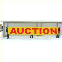 Red and Yellow Auction Banners 4ft - Custom Sizes Available for Outdoor Events, Flea Markets & Fundraisers