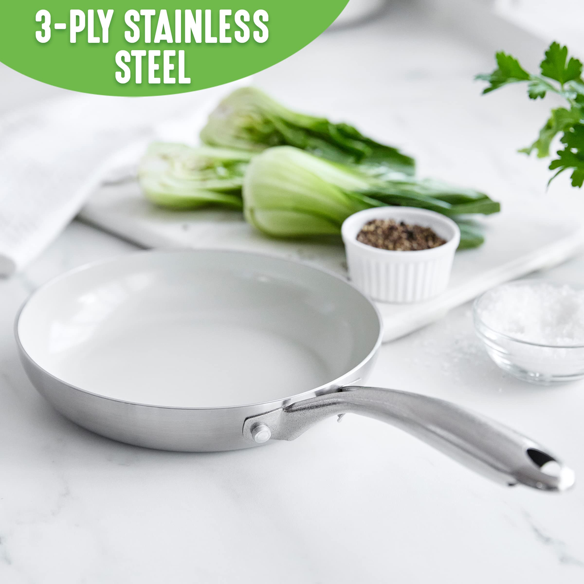 GreenLife Tri-Ply Stainless Steel Healthy Ceramic Nonstick 8