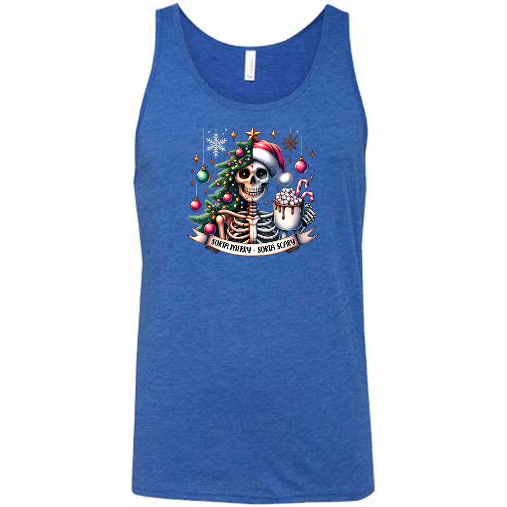 Sorta Merry Sorta Scary Unisex T-Shirt - Funny Christmas Halloween Graphic Tee for Men & Women - Perfect for Holiday Parties & Costume Events