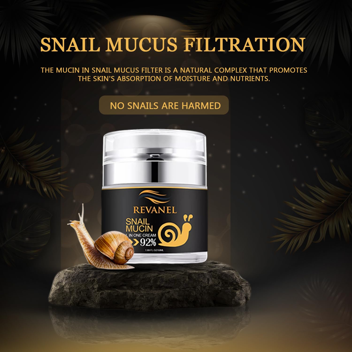 Snail Mucin 92% Repair Cream - Hydrating Korean Skincare for All Skin Types - Daily Moisturizer & Healing