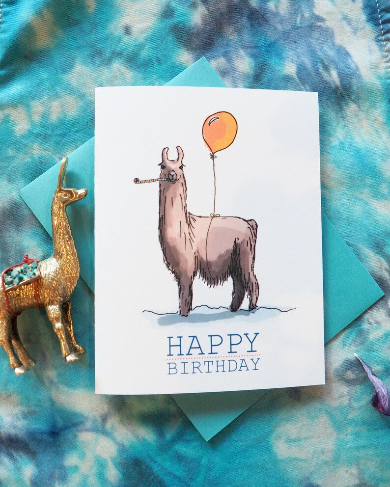 Happy Birthday Llama Greeting Card - Cute Animal Birthday Card for Friends & Family - Perfect for Birthdays, Celebrations & Special Occasions
