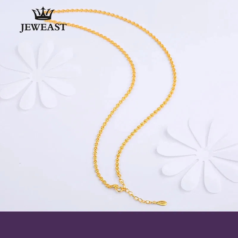 24K Pure Gold Necklace Real AU 999 Solid Gold Chain for Women - Classic & Stylish Fine Jewelry Gift for Anniversary, Valentine's Day & Special Occasions